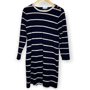Calvin Klein Navy White striped nautical Dress size Large